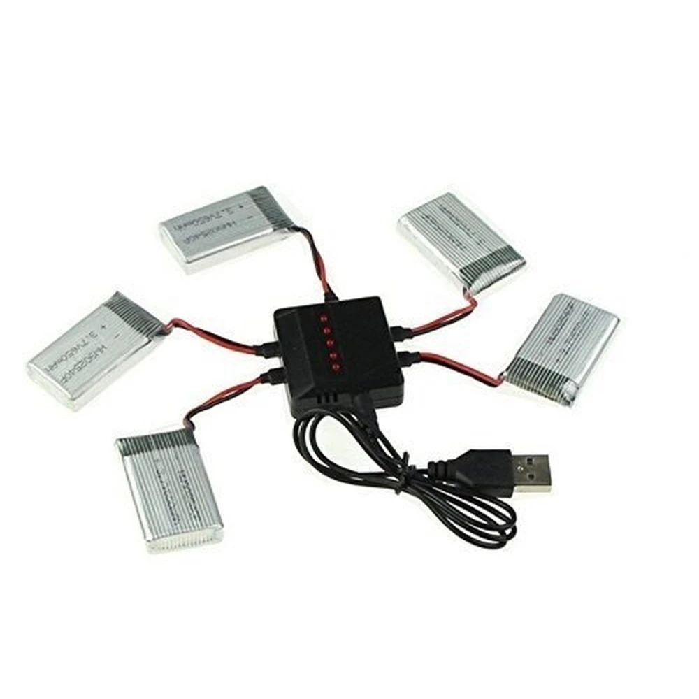 Ładowarka USB do 5 baterii jednocześnie do quadkoptera Syma X5C i kompatybilnych modeli