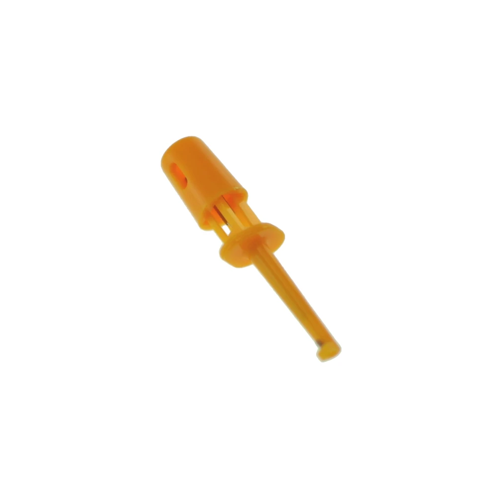 Clip de conexión para sonda de prueba naranja con ganchos simples 4cm detalle del gancho