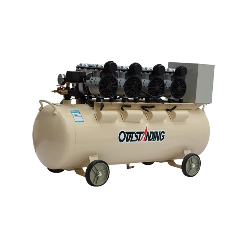 Cichy bezolejowy kompresor powietrza 120L Outstanding OTS550W x 4-120L