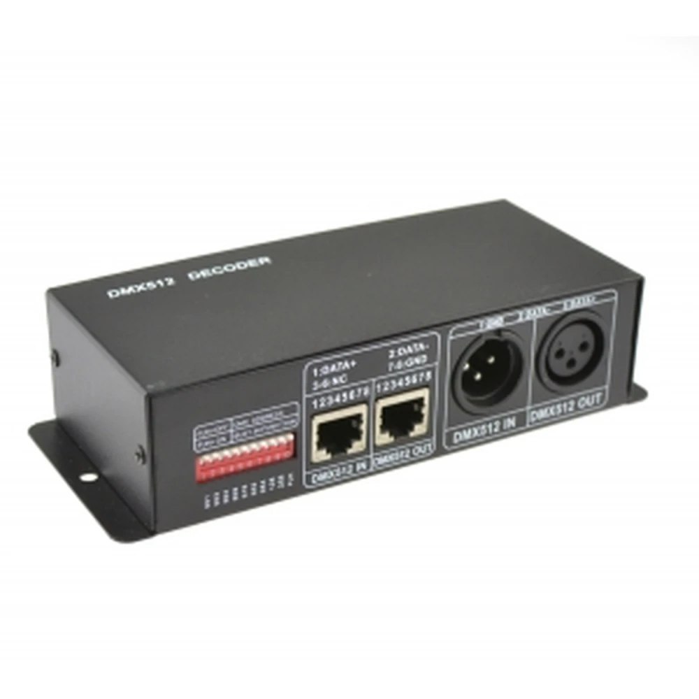 Kontroler DMX512 do taśm LED RGB 12/24VDC z 3 kanałami i 4A na kanał