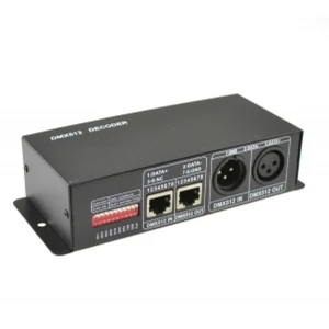 Kontroler DMX512 do taśm LED RGB 12/24VDC z 3 kanałami i 4A na kanał