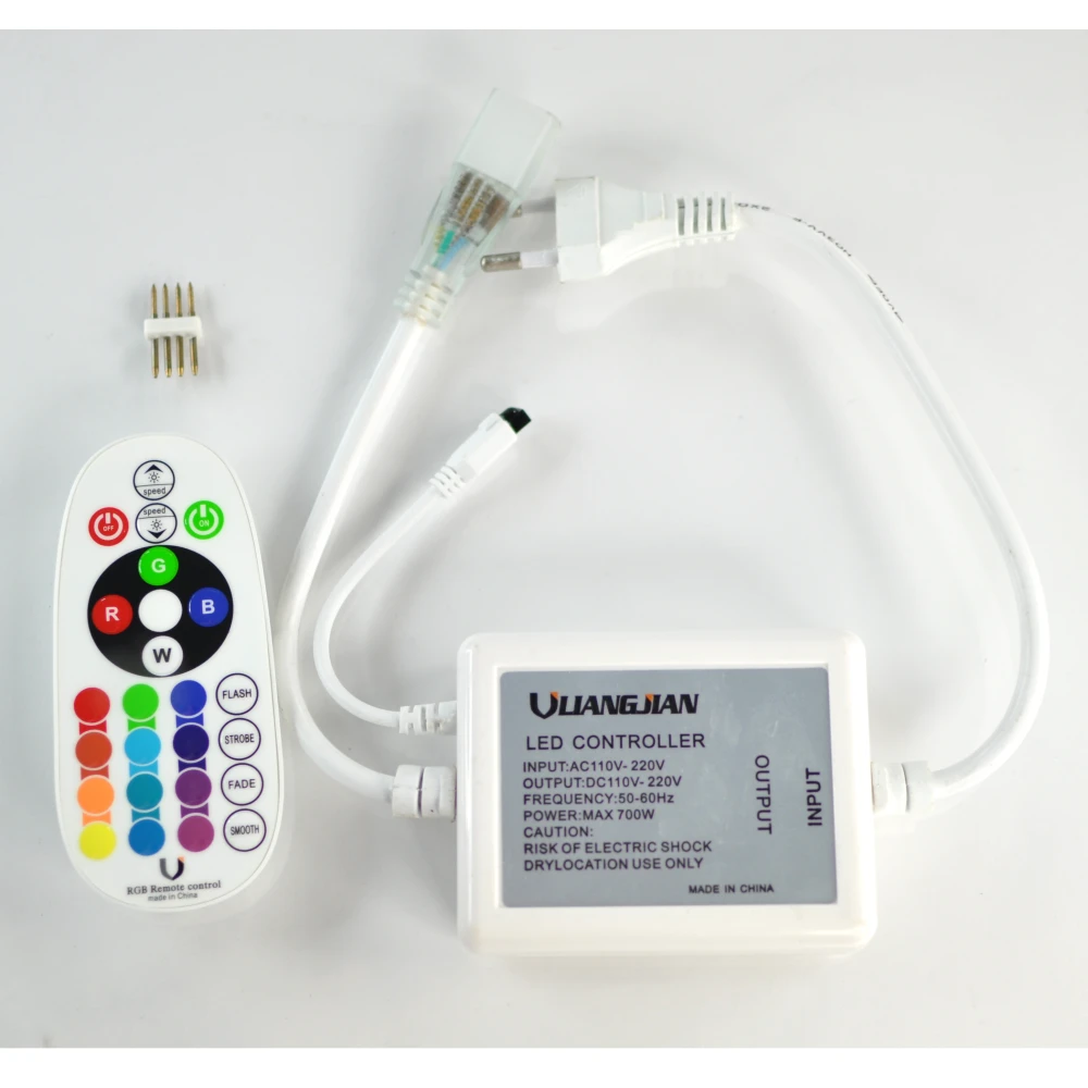 Sterownik taśmy LED RGB 220V z dimmerem i pilotem IR 24 przyciski