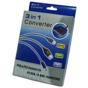 Konwerter 3w1 do padów PS/PS2 na USB, GameCube i Xbox - Mayflash