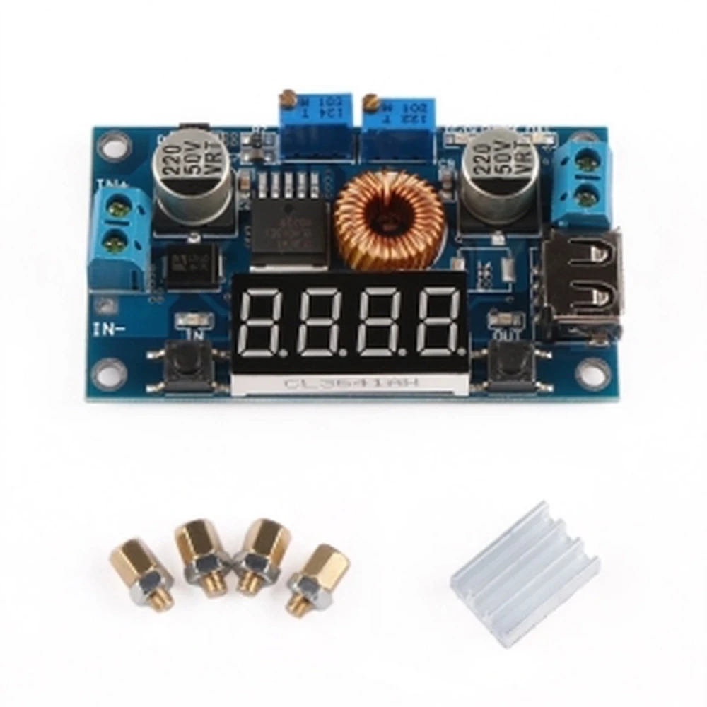 Regulowany przetwornik DC-DC 5A 1.25V-32V z woltomierzem i amperomierzem satkit