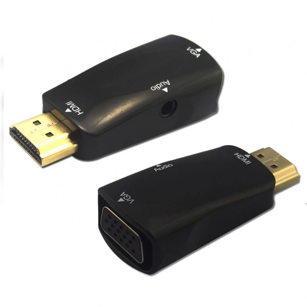 Adaptador HDMI a VGA con salida de audio jack para altavoces