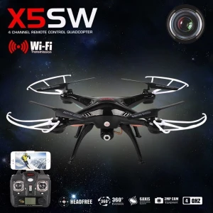 Dron Syma X5SW z kamerą HD i Wi-Fi - czarny quadcopter 4CH 6Axis Gyro