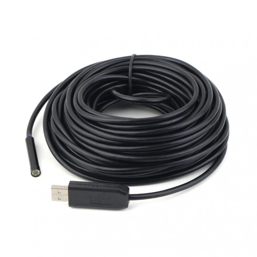 Endoskop USB 5 m wodoodporny z elastyczną soczewką 7 mm i LED