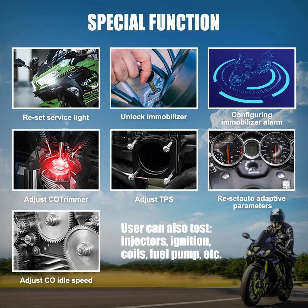 Diagnostyczny skaner OBD do motocykli JDiag M100 Pro