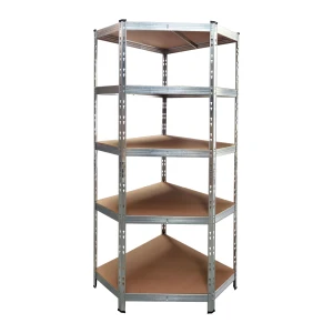 Metalowy regał narożny 180x70x40 cm z 5 regulowanymi półkami