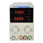 Fuente alimentación digital Mlink DPS3005 30V 5A mostrando valores en display