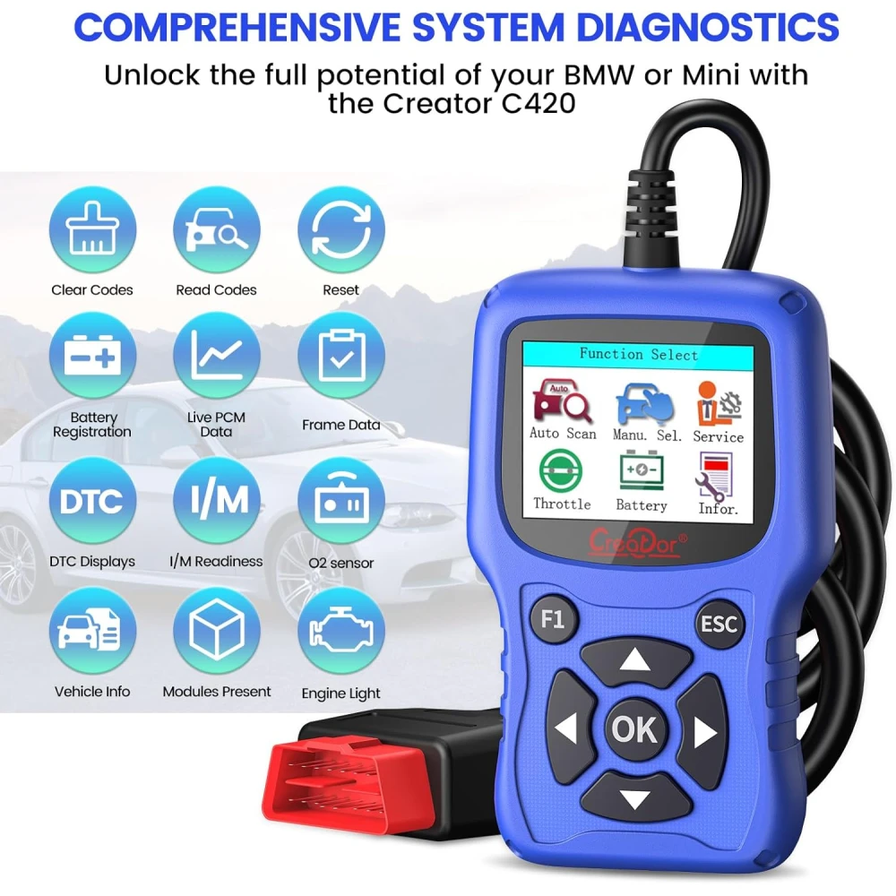 Tester diagnostyczny OBD2 BMW Creator C420 do BMW i Mini