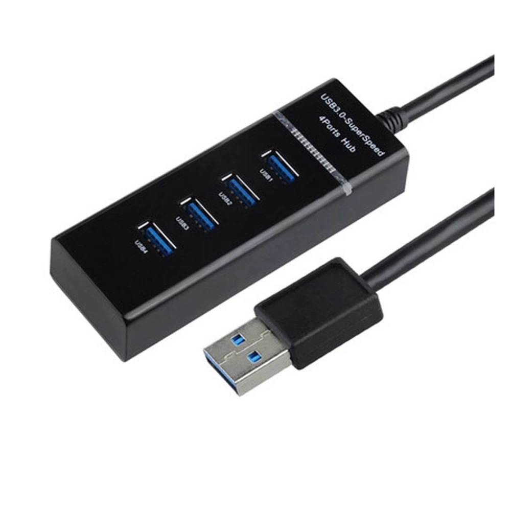 Hub USB 3.0 z 4 portami, przełącznikiem i dużą prędkością do PC i Mac