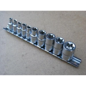 TSX TOOL Zestaw kluczy Torx żeńskich 1/4 - 10 szt. TSX TOOL ze stali chromowo-wanadowej
