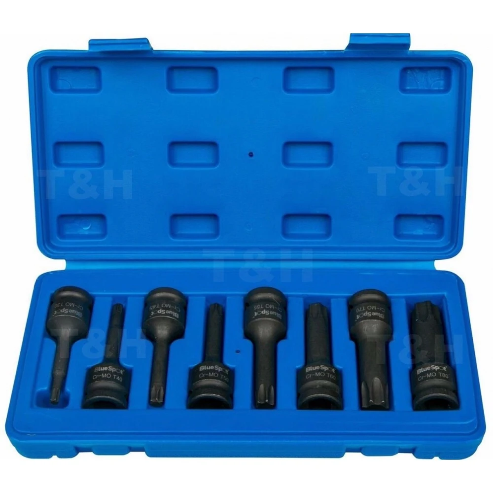 Zestaw bitów Torx udarowych 1/2 T30-T80 - 8 szt. TSX TOOL