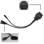 Kit cables OBDII profesional para coche Konnwei mostrando variedad de conectores