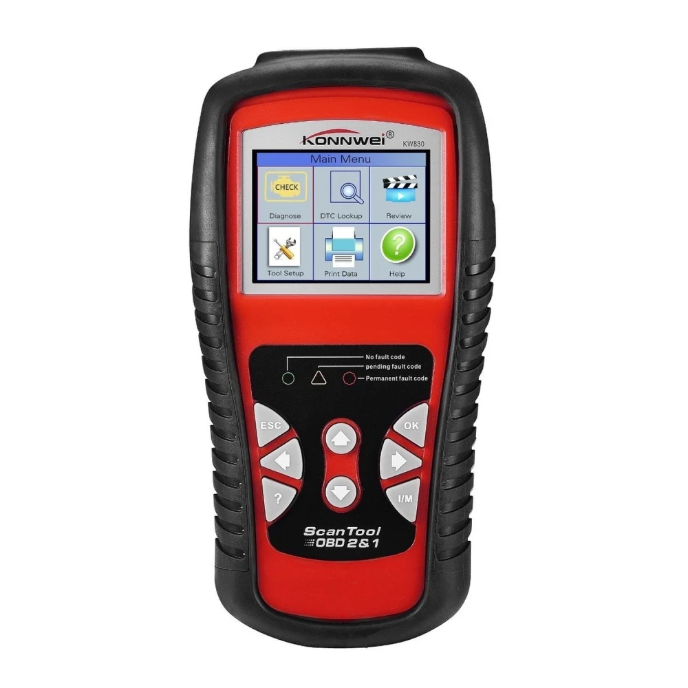 Kw830 Obd2 Obdii Scanner con cable OBD2 y pantalla LCD color