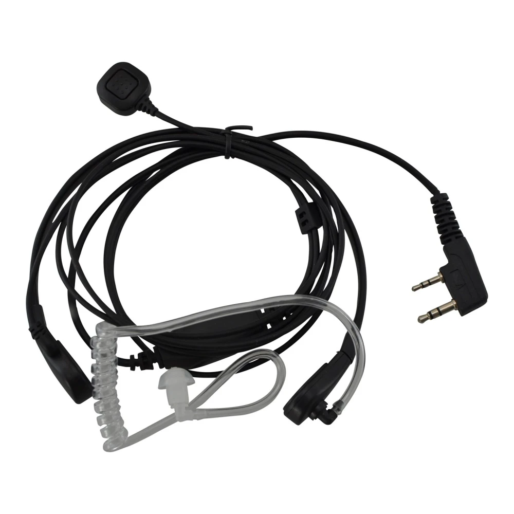 Laryngofon do walkie talkie Baofeng, podwójny pin, rzep i PTT