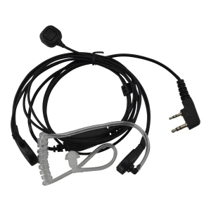 Laryngofon do walkie talkie Baofeng, podwójny pin, rzep i PTT
