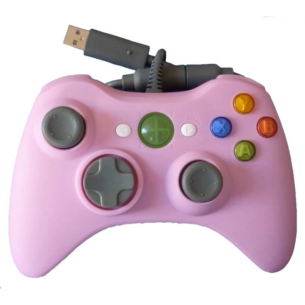 Różowy przewodowy pad do Xbox 360 kompatybilny
