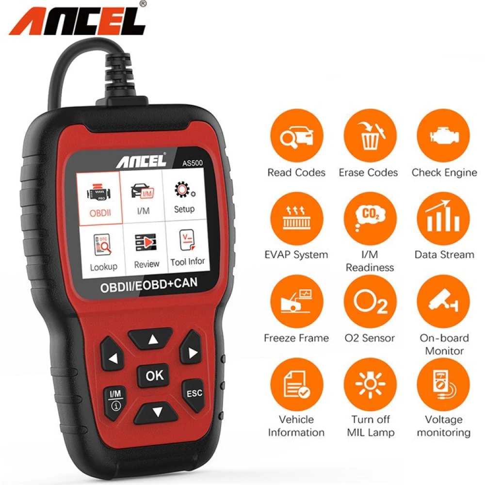 Ancel AS500 OBD2 Scanner – tester diagnostyczny do aut