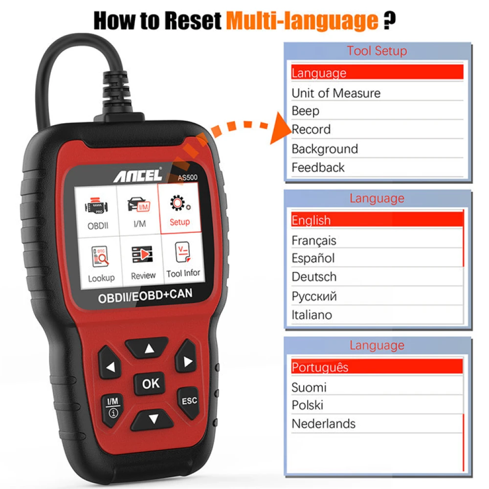 Ancel AS500 OBD2 Scanner – tester diagnostyczny do aut