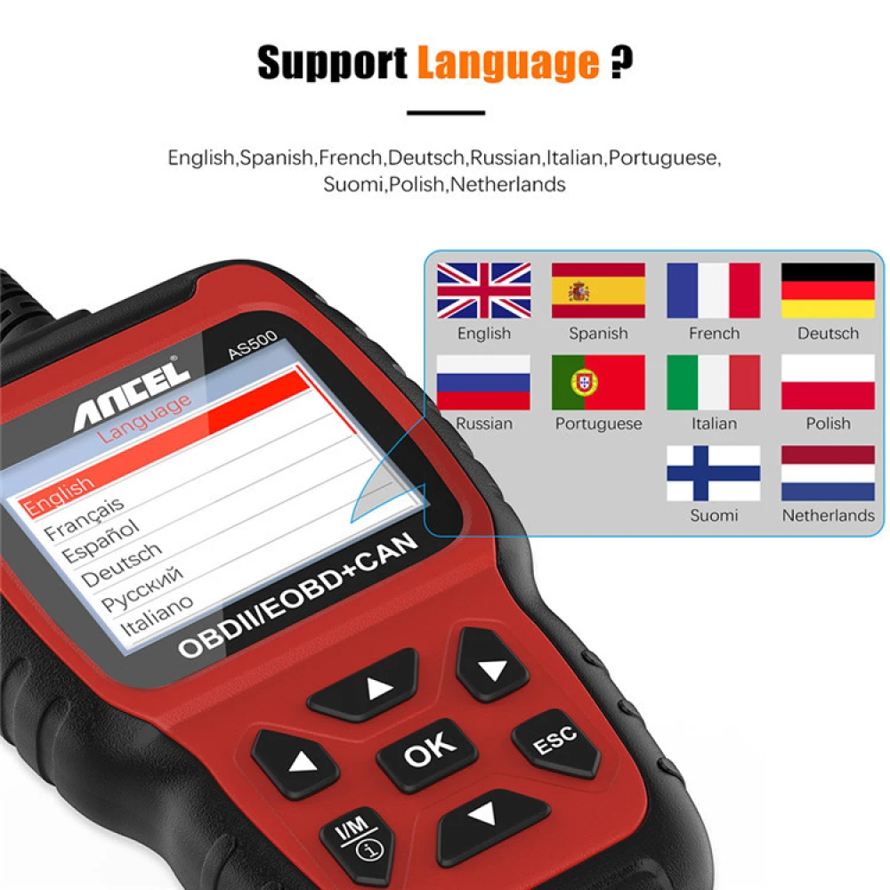 Ancel AS500 OBD2 Scanner – tester diagnostyczny do aut