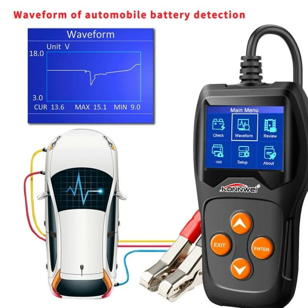 Tester akumulatorów Konnwei KW600 12V do auta i moto