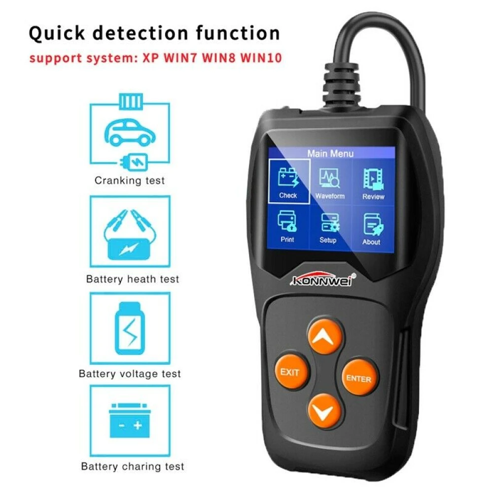 Tester akumulatorów Konnwei KW600 12V do auta i moto