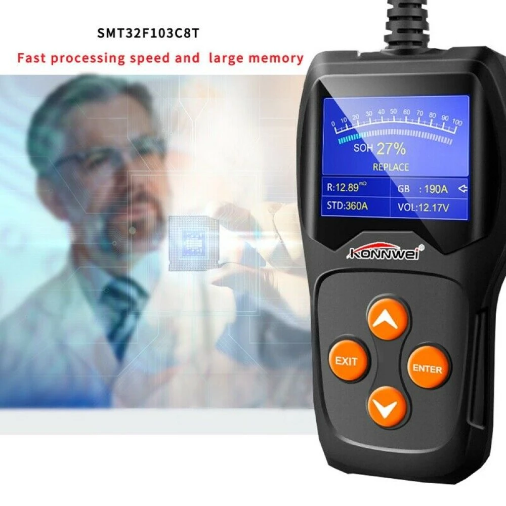 Tester akumulatorów Konnwei KW600 12V do auta i moto