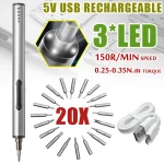 Mini elektryczny wkrętak bezprzewodowy USB 3 LED multifunkcyjny 22w1