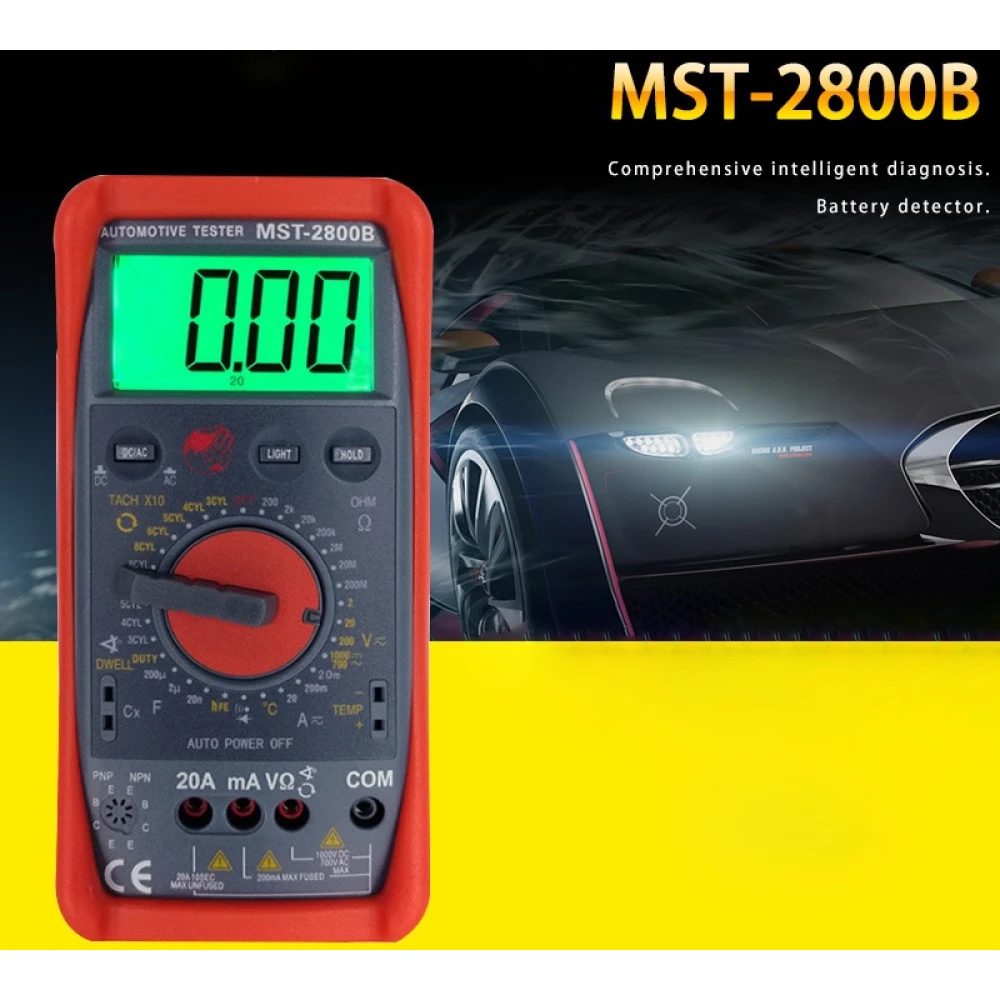 MST-2800B inteligentny multimetr cyfrowy z dużym LCD do motoryzacji