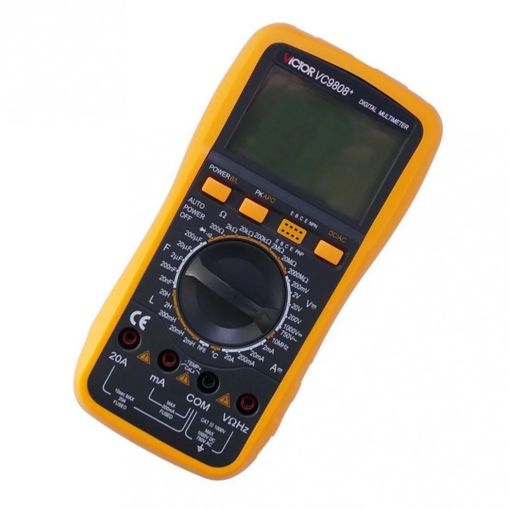 Multimetr cyfrowy Victor VC9808+ z funkcjami dla elektroniki
