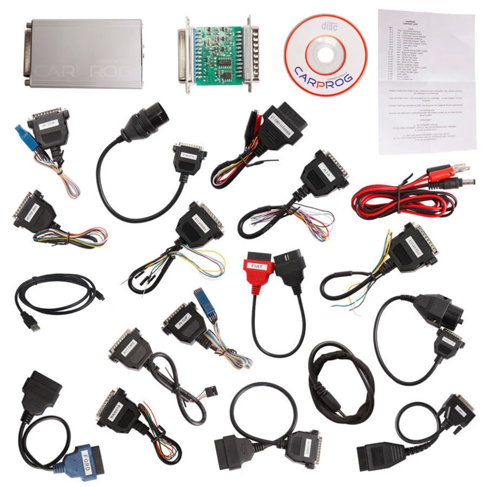 New Full Version Carprog V10.05 z 21 kompletnymi adapterami do aut