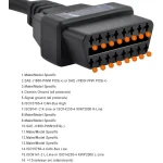 Przedłużacz OBD2 z gniazdem żeńskim 1m do diagnostyki