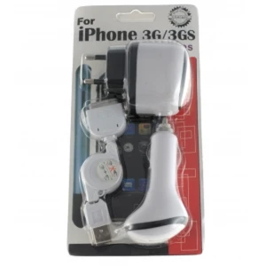 Zestaw 3 w 1 ładowarek do Apple iPod, iTouch, iPhone 3G