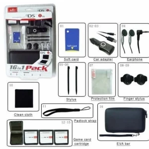satkit Zestaw akcesoriów 16 w 1 Nintendo DSi XL - kompletny zestaw do konsoli