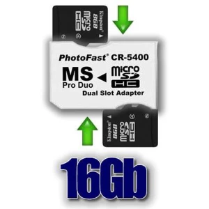Zestaw adapter 2xmicroSDHC do MS Pro Duo 16GB do PSP i PSP Slim