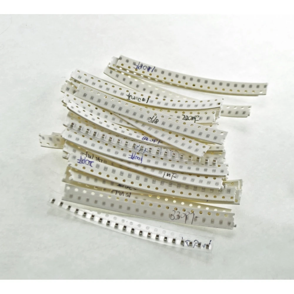 Zestaw kondensatorów SMD 0603 - 720 kondensatorów, 36 wartości od 1pF do 10uF