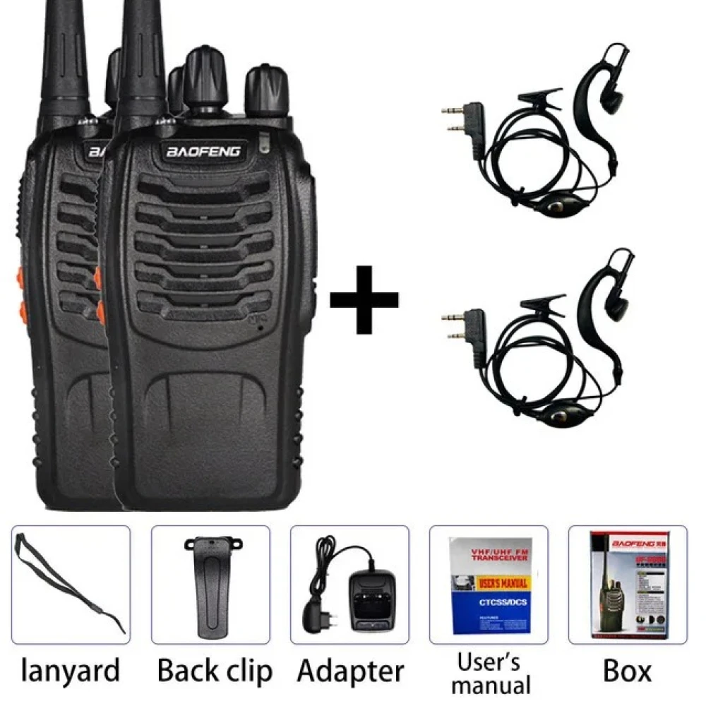 Zestaw 2 krótkofalówek Baofeng BF-888S UHF 5W z zestawem słuchawkowym