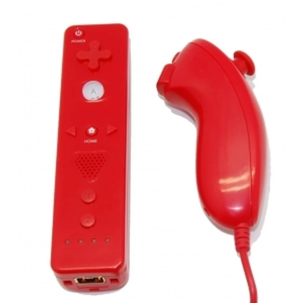 Zestaw Wii Remote z Wiimotion Plus i czerwonym Nunchuckiem do Wii