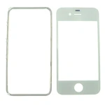 Szklany ekran iPhone 4s biały z ramką klejącą do naprawy