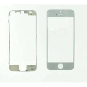 satkit Szklany ekran iPhone 5 biały z ramką klejącą do naprawy