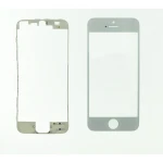 Szklany ekran iPhone 5s biały z ramką klejącą satkit