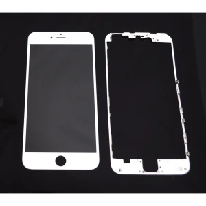 satkit Szklany ekran iPhone 6 Plus biały z ramką klejącą do naprawy