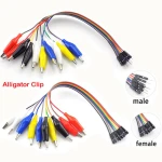 Krokodylki Clip 10Pin męskie żeńskie Jumper Wire Test Lead Cable 20cm