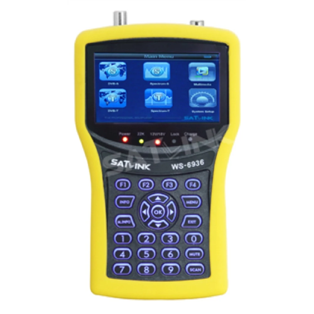 Vista lateral del Satlink WS-6936 medidor digital para satélite y TDT