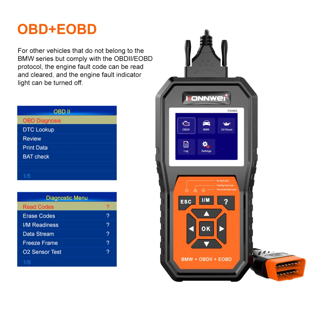 Tester diagnostyczny BMW Konnwei KW480 - OBD2 do BMW
