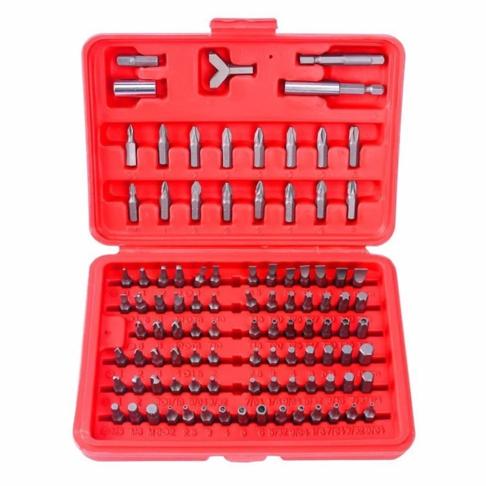Zestaw bitów do wkrętarki magnetycznych 100 szt. TSX TOOL - Hex i Torx