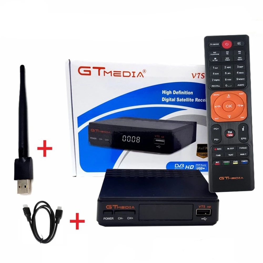 Dekoder satelitarny GTMEDIA Freesat V7S HD z USB WiFi
