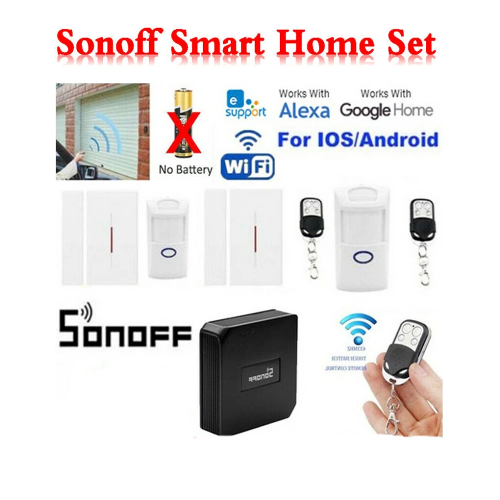 Detalle del sensor SONOFF DW1 433Mhz instalado en una ventana